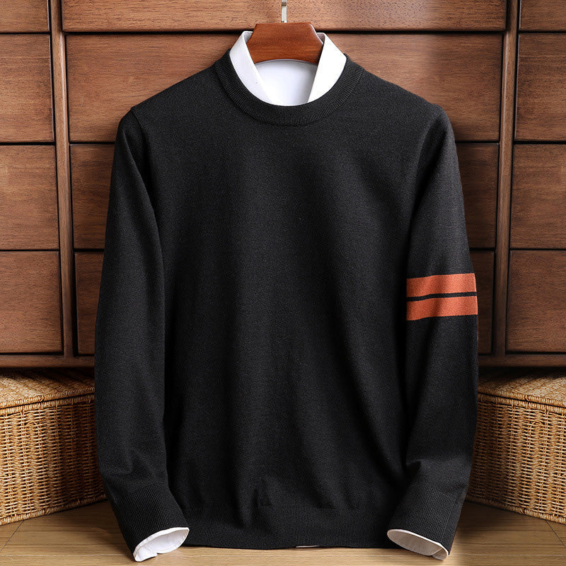 Men's Sweater – Wool Blend – Classic Fit – Turtleneck – Sporty Sleeve Details - Image 3