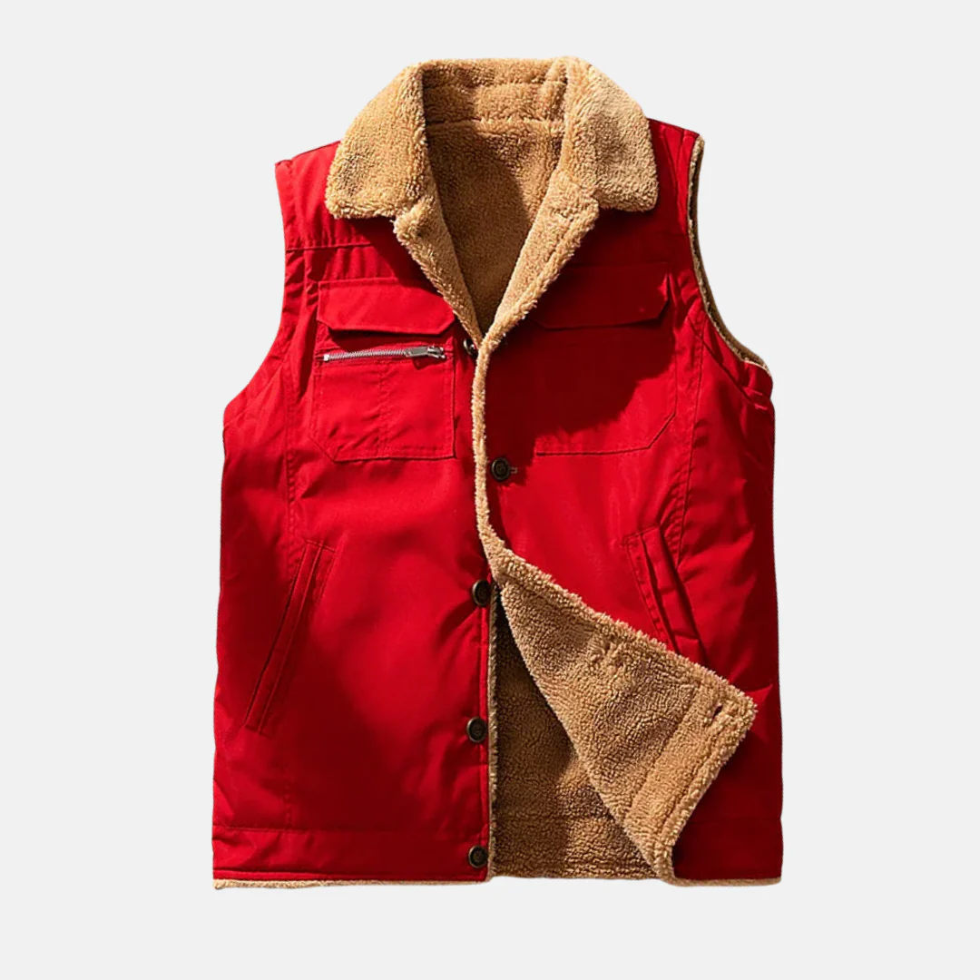 Men's Utility Bodywarmer – Structured Fit – Sherpa Lining – Multiple Pockets – High Collar - Image 2