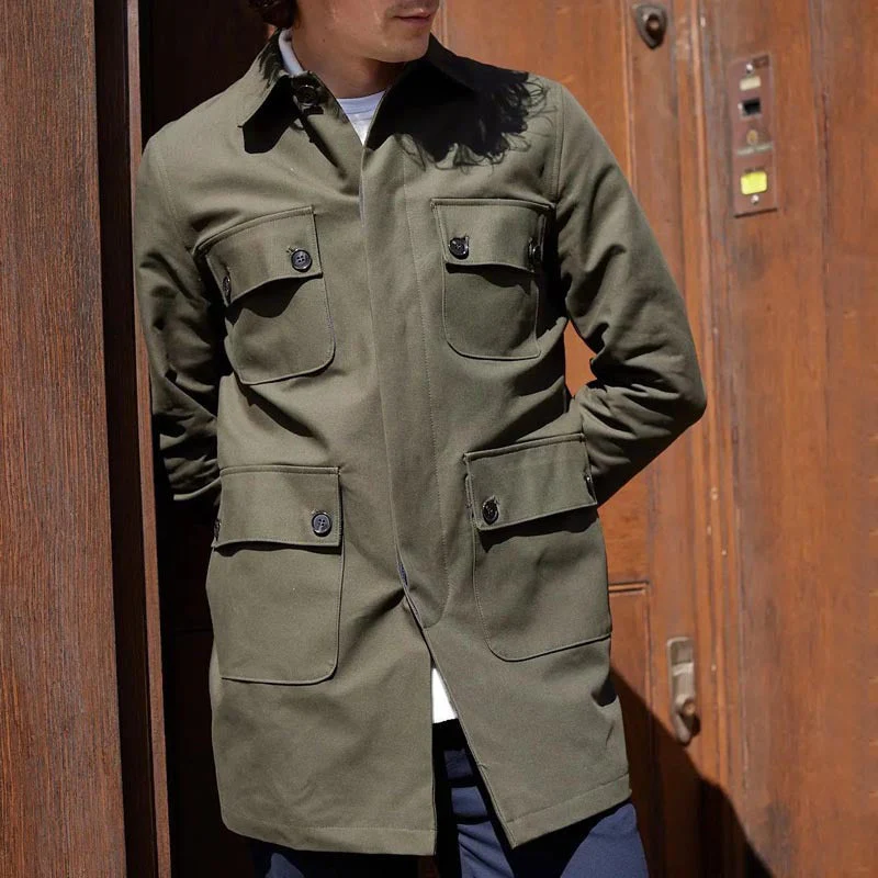 Men's Utility Jacket – Regular Fit – Cotton Blend – Multiple Pockets – Button Closure - Image 2