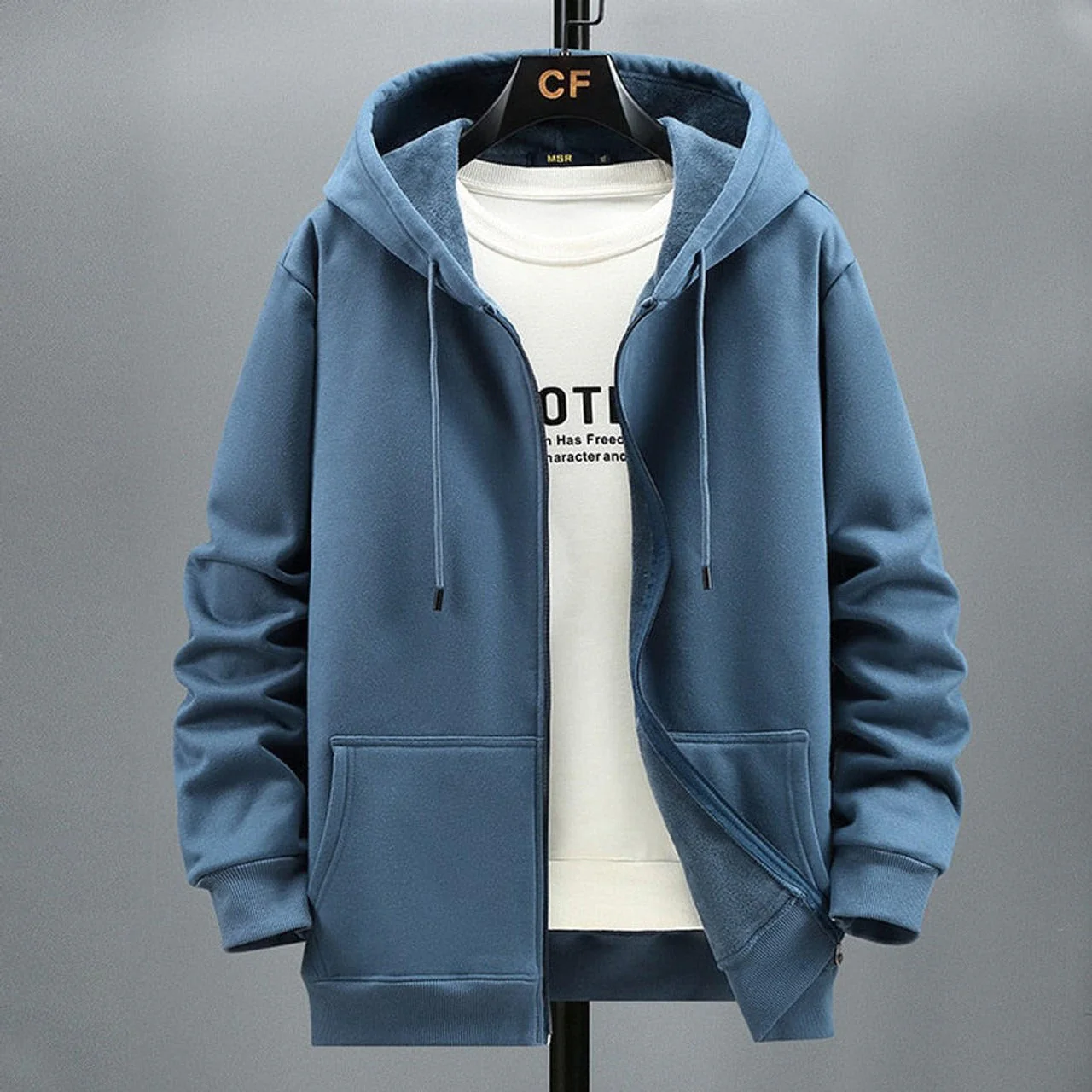 Men's Vest with Hood – Fleece – Relaxed Fit – Zip Closure – Casual Layers - Image 4