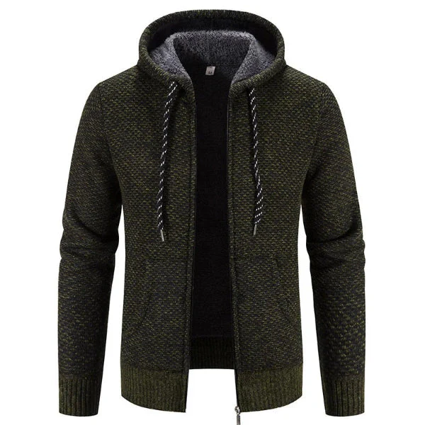 Men's Cardigan with Hood – Knitted – Relaxed Fit – Soft Lining – Zipper Closure - Image 5