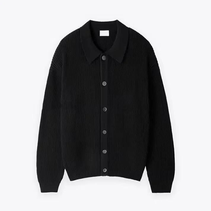 Men's Cardigan – Oversized Fit – Wool-Blend Knit – Buttons – Ribbed Structure - Image 2