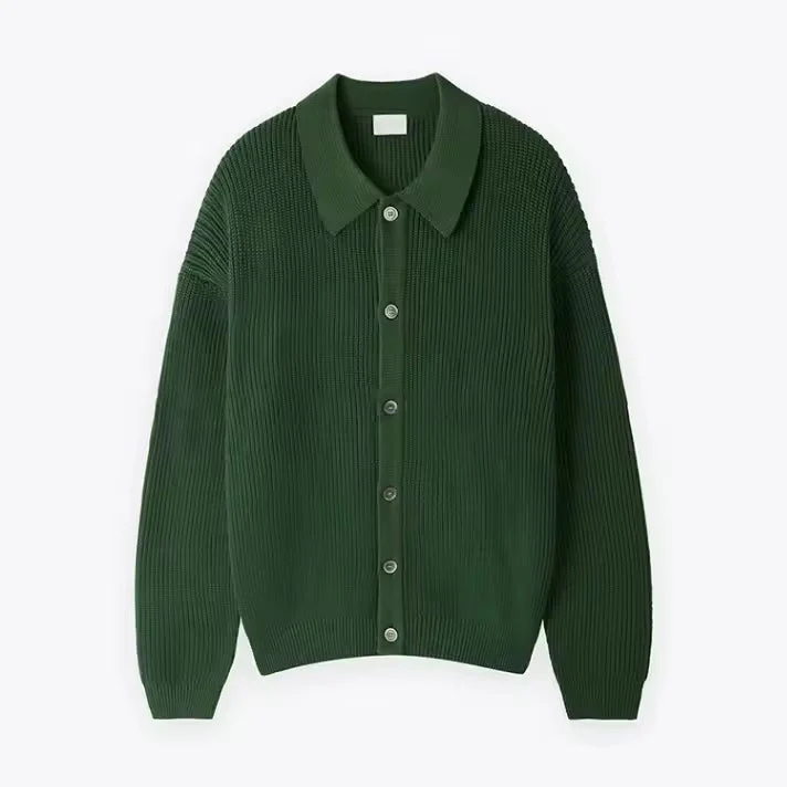 Men's Cardigan – Oversized Fit – Wool-Blend Knit – Buttons – Ribbed Structure - Image 3