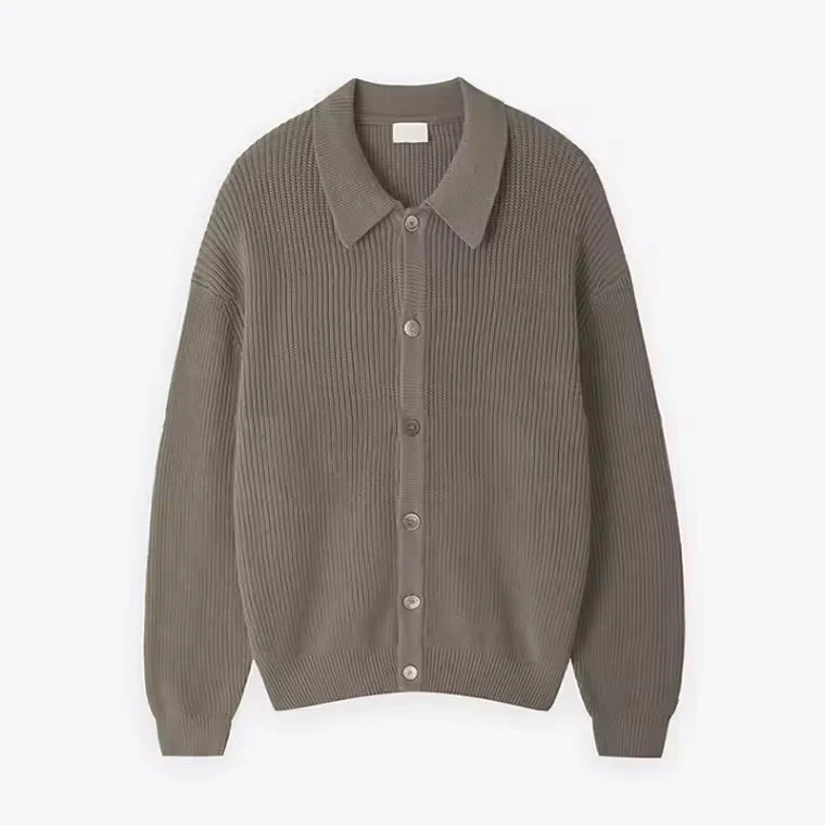 Men's Cardigan – Oversized Fit – Wool-Blend Knit – Buttons – Ribbed Structure - Image 4