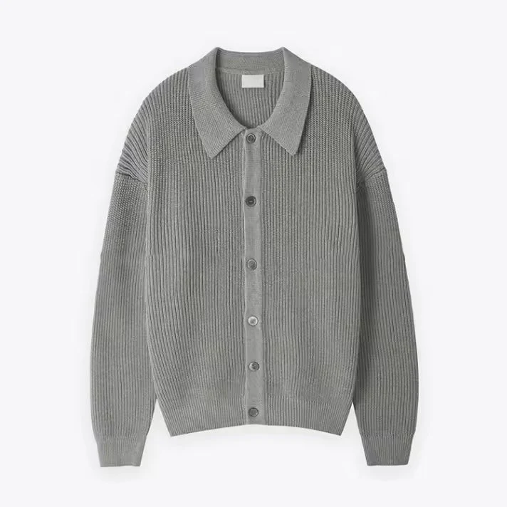 Men's Cardigan – Oversized Fit – Wool-Blend Knit – Buttons – Ribbed Structure - Image 6
