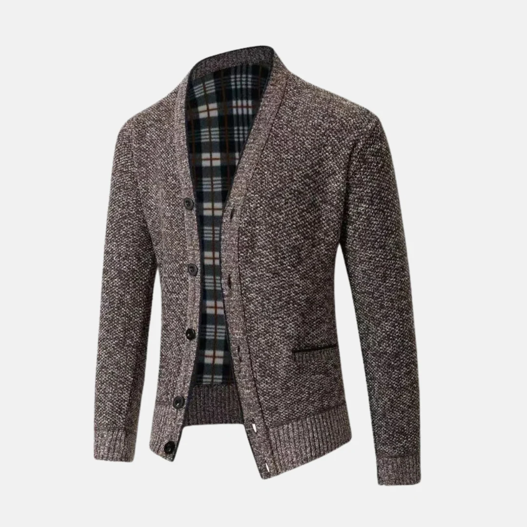 Men's Cardigan – Slim Fit – Knitted – V-neck – Button Closure – Ribbed Edges – Pockets - Image 2