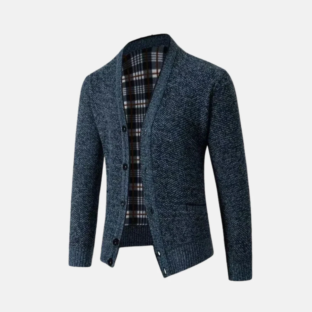 Men's Cardigan – Slim Fit – Knitted – V-neck – Button Closure – Ribbed Edges – Pockets - Image 7