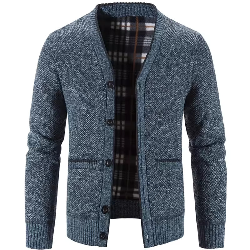 Men's Cardigan – Wool Mix – Tailored Fit – Fleece Lining – Button Closure – Ribbed Cuffs - Image 5