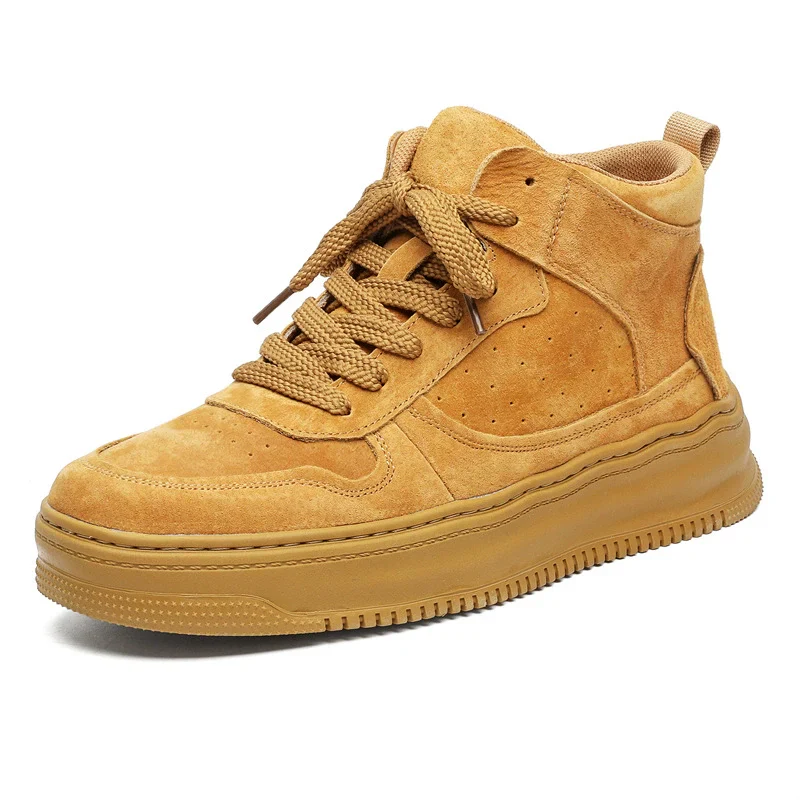 Men's lace-up boots – Suede look – Sturdy sole – Ankle padding – Panel design - Image 5