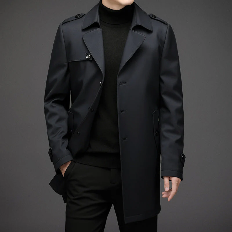 Men's Windbreaker Jacket – Tailored Fit – Removable Lining – Lapel Collar - Image 2