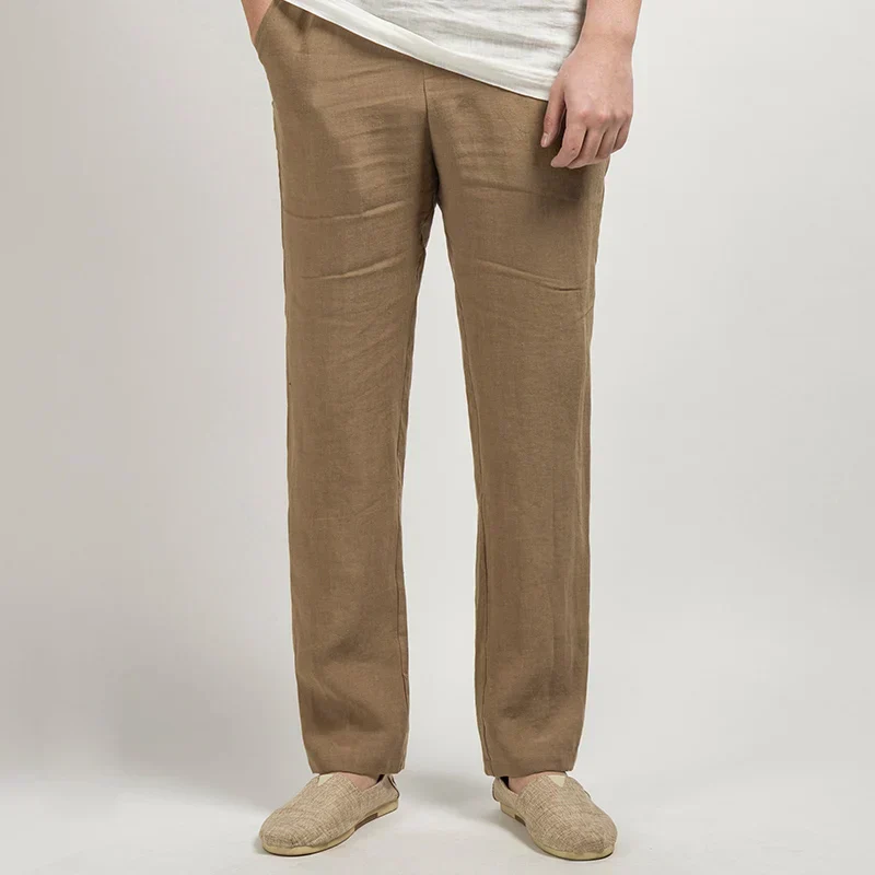 Men's Trousers – Relaxed Straight Fit – Breathable Natural Material – Full Length - Image 2