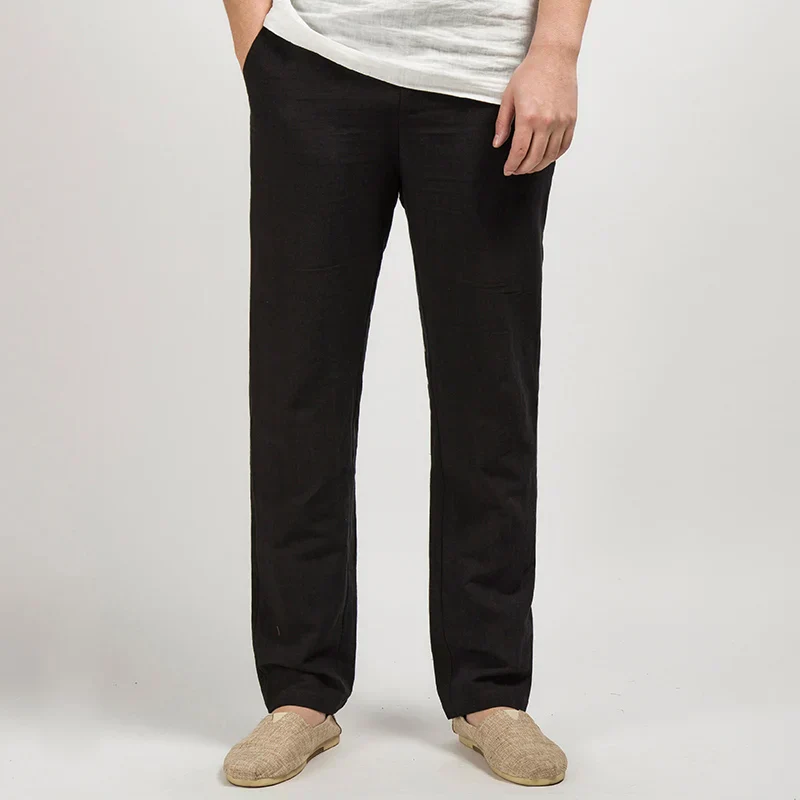Men's Trousers – Relaxed Straight Fit – Breathable Natural Material – Full Length - Image 4