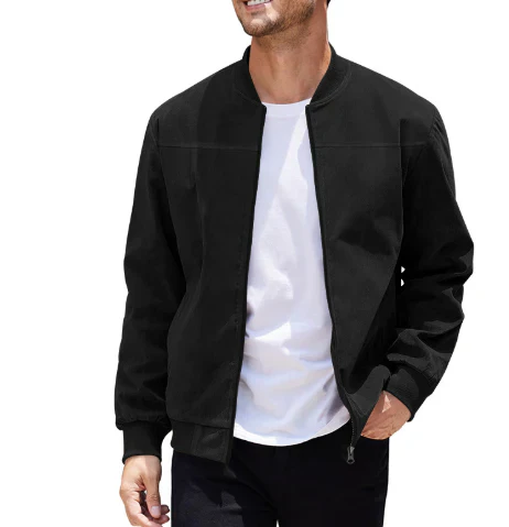 Men's Jacket – Structured Fit – Double Zipper – Ribbed Cuffs – Casual Look - Image 3