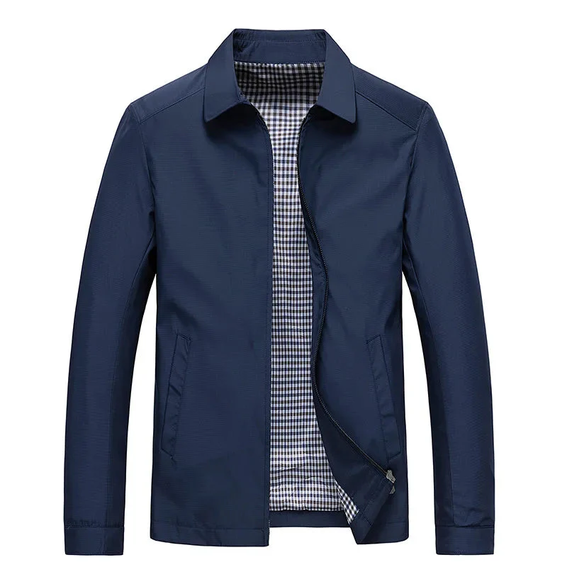 Men's Jacket – Tailored Fit – Water-Repellent – Zip Closure – Classic Collar - Image 3