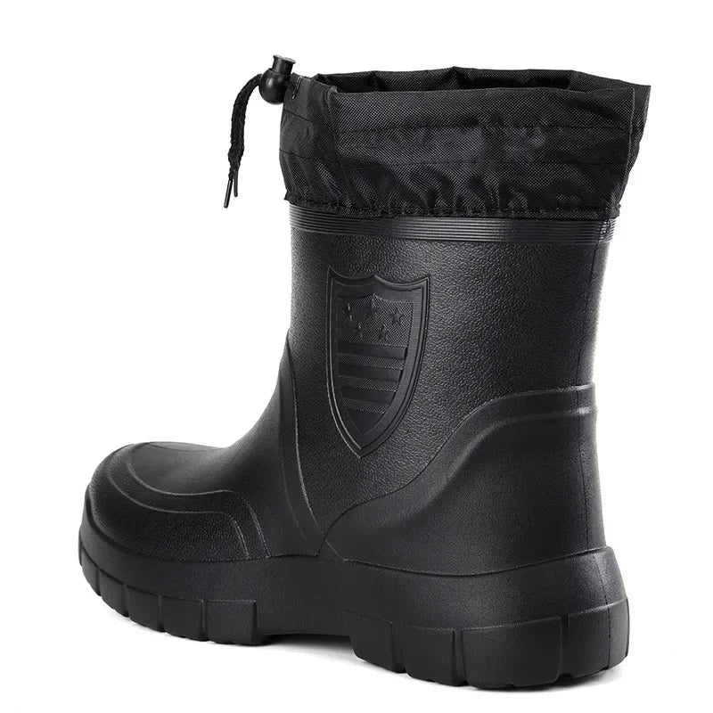 Men's Wellington Boots – Waterproof Rubber – Lined – Midway up the Shin – Adjustable Closure - Image 2