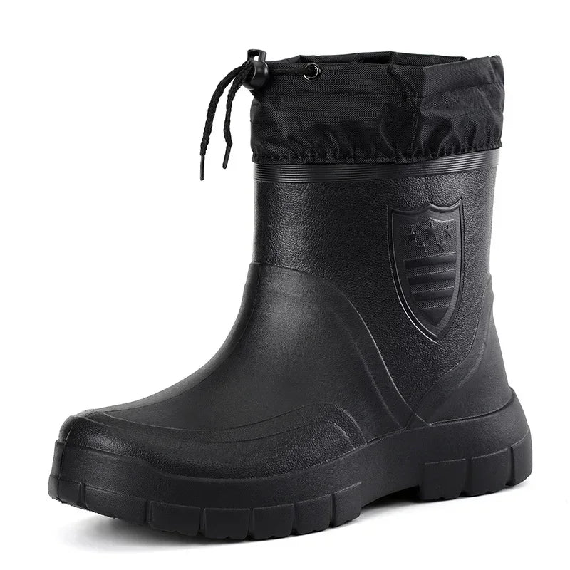 Men's Wellington Boots – Waterproof Rubber – Lined – Midway up the Shin – Adjustable Closure - Image 3