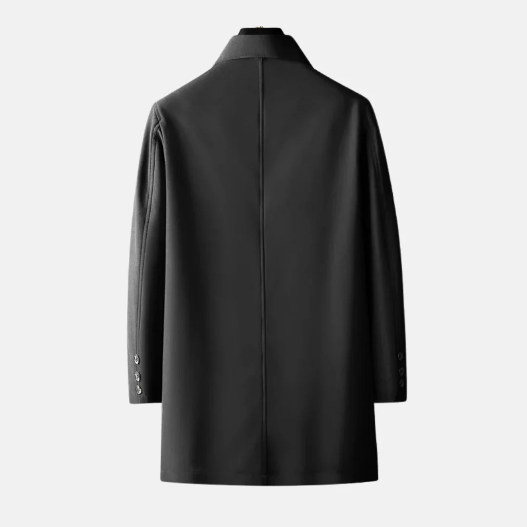 Men's Coat – Wool Blend – Tailored Fit – Button Closure – Checked Lining - Image 2