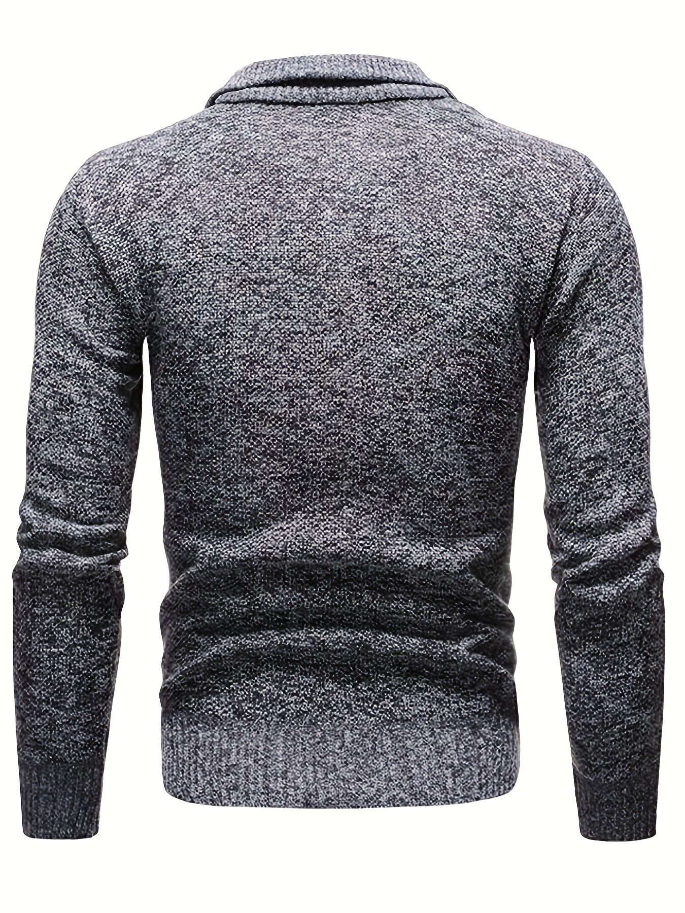 Men's Sweater - Wool Mix - Regular Fit - Quarter Zip - Ribbed Hems - Image 3
