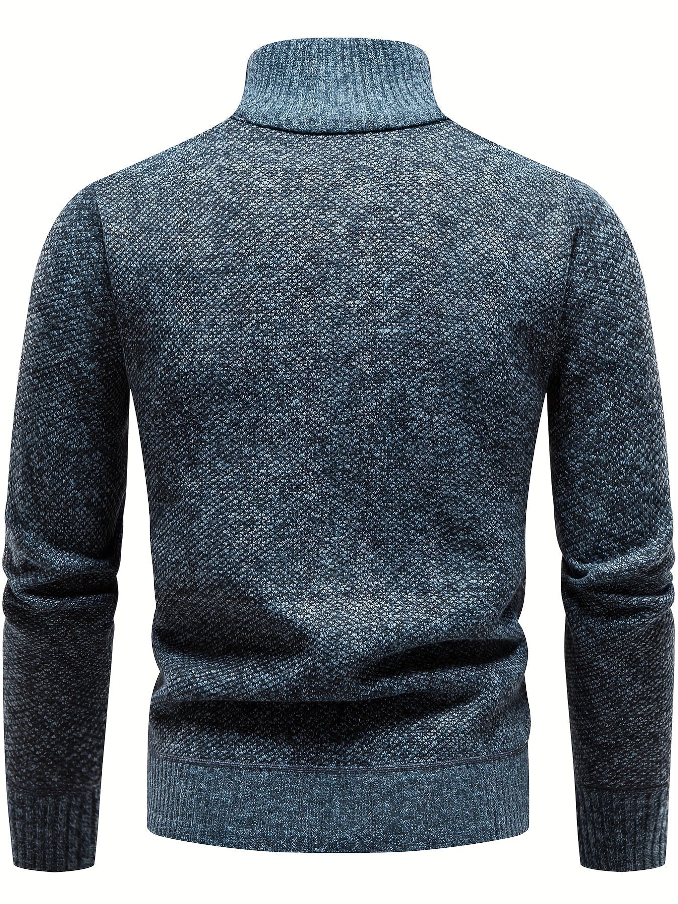 Men's Sweater - Wool Mix - Regular Fit - Quarter Zip - Ribbed Hems - Image 4