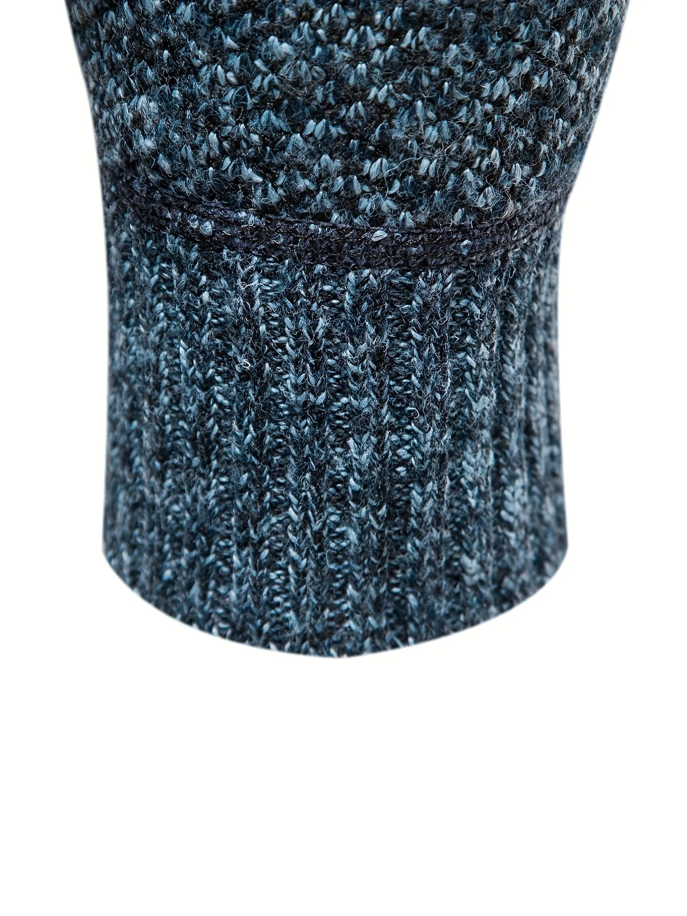 Men's Sweater - Wool Mix - Regular Fit - Quarter Zip - Ribbed Hems - Image 7