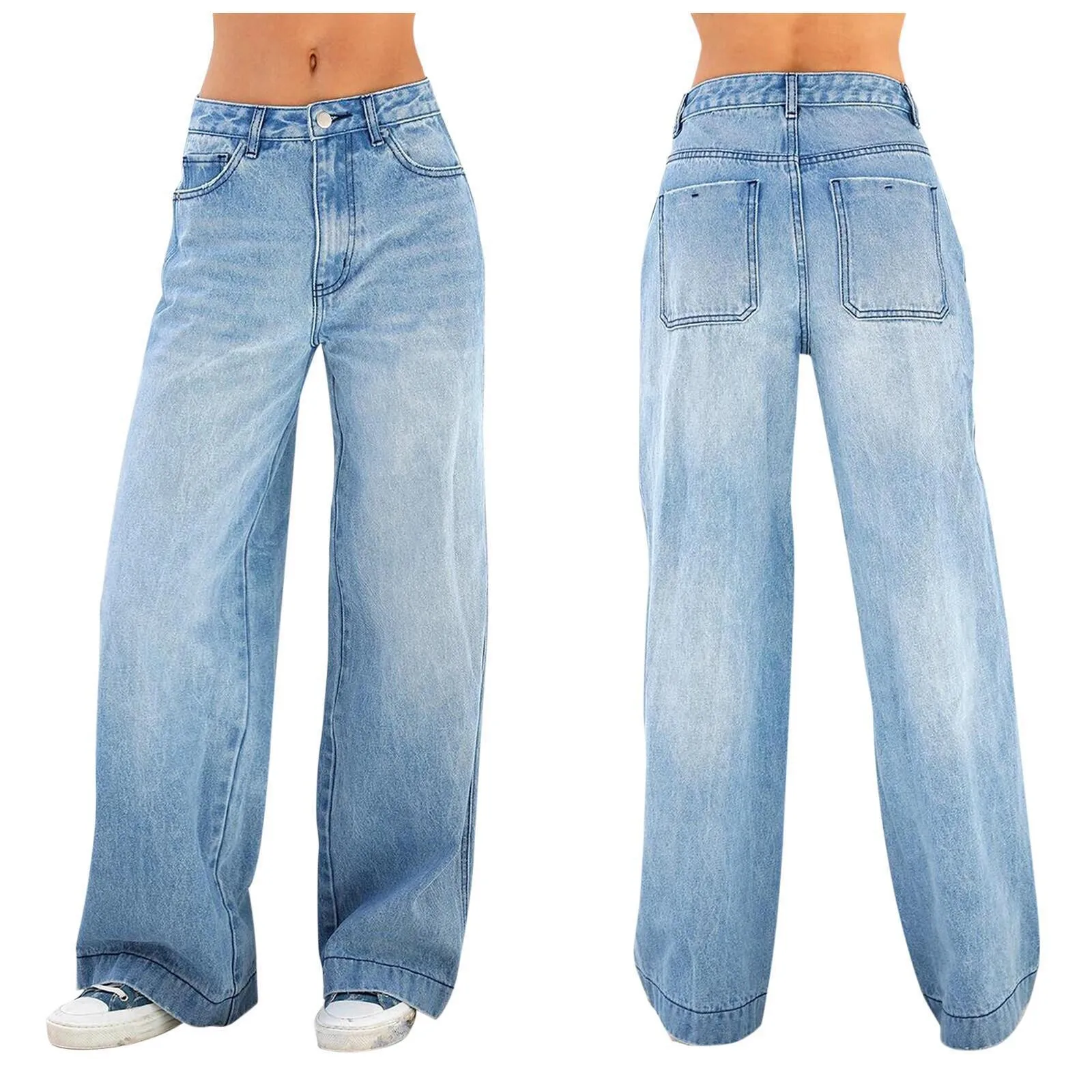 High Waist Women's Jeans – Loose Fit with Wide Legs - Image 3