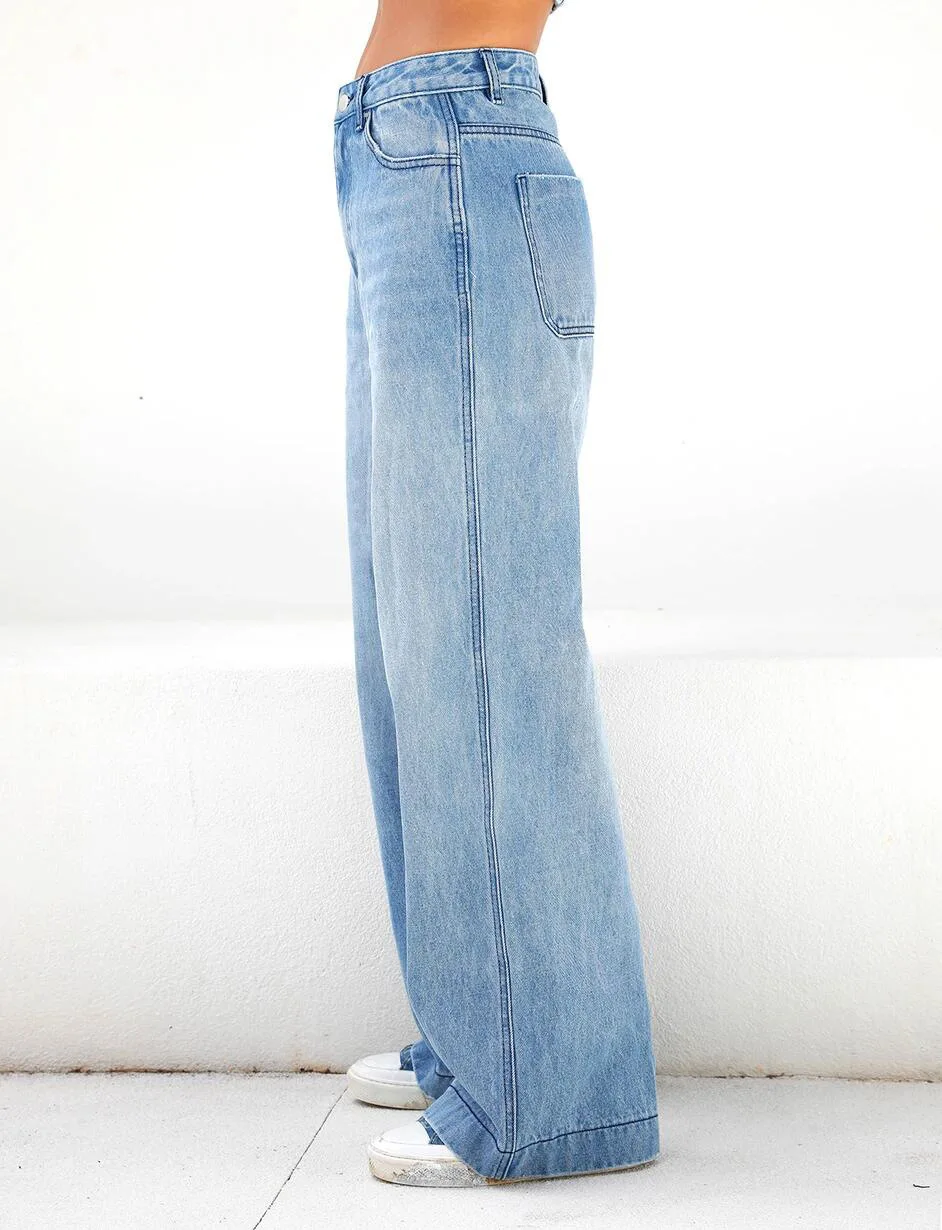 High Waist Women's Jeans – Loose Fit with Wide Legs - Image 4