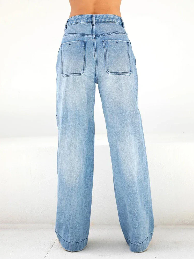 High Waist Women's Jeans – Loose Fit with Wide Legs - Image 5