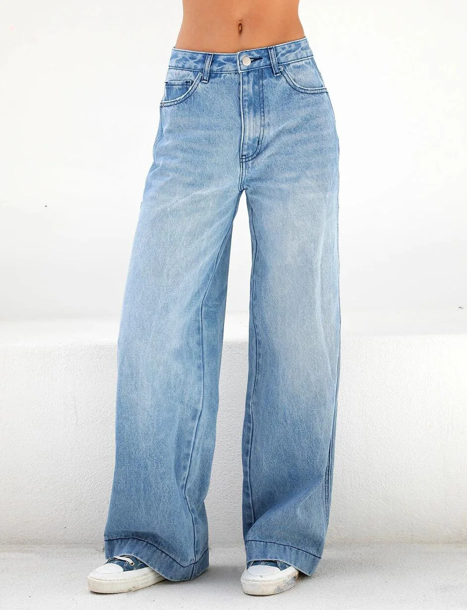 High Waist Women's Jeans – Loose Fit with Wide Legs - Image 6