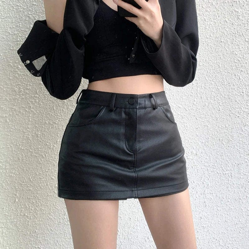 High waist faux leather mini skirt - Image 4
