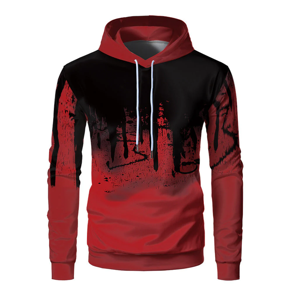 Hoodie – Relaxed Fit – 3D Print – Ribbed Cuffs – Breathable Comfort - Image 2