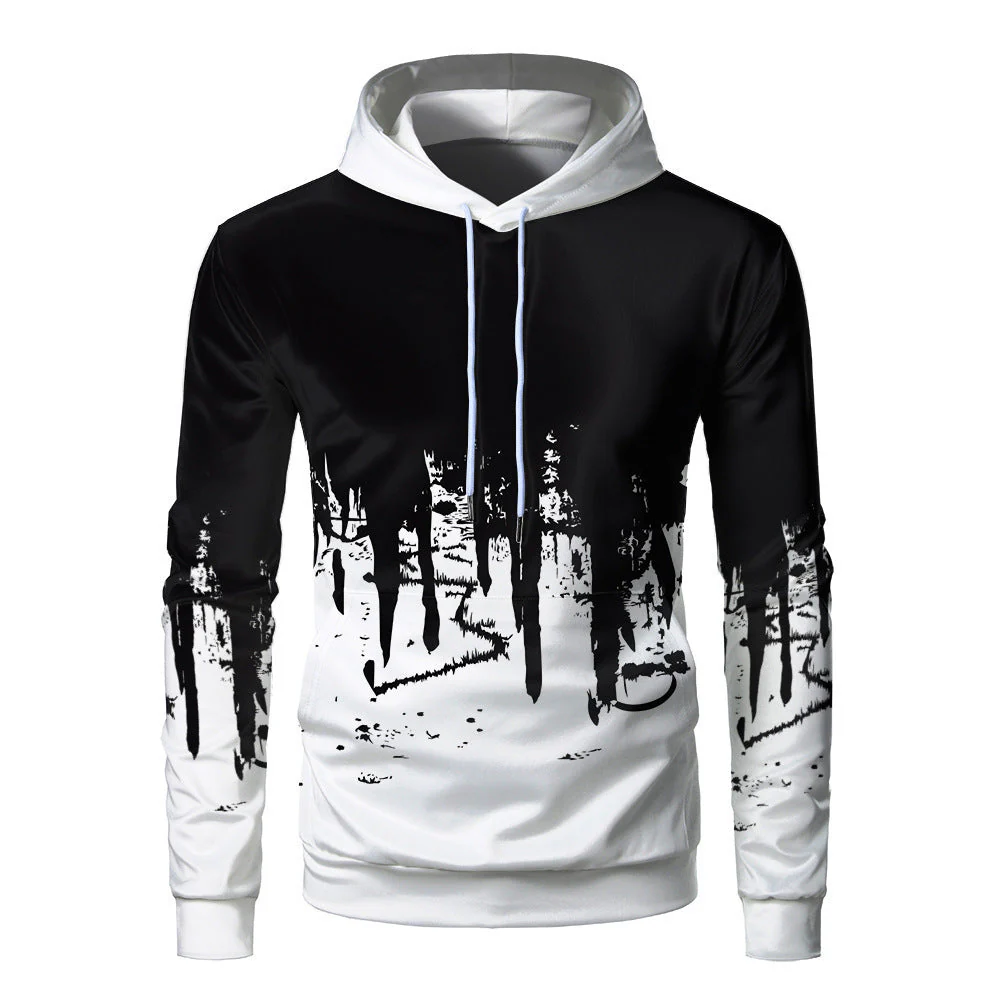Hoodie – Relaxed Fit – 3D Print – Ribbed Cuffs – Breathable Comfort - Image 3
