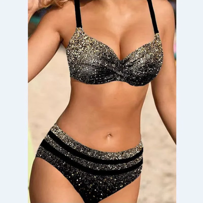 Women's Bikini Set – Underwire Top – Adjustable Straps – High Waist – Cut-Out Details - Image 4