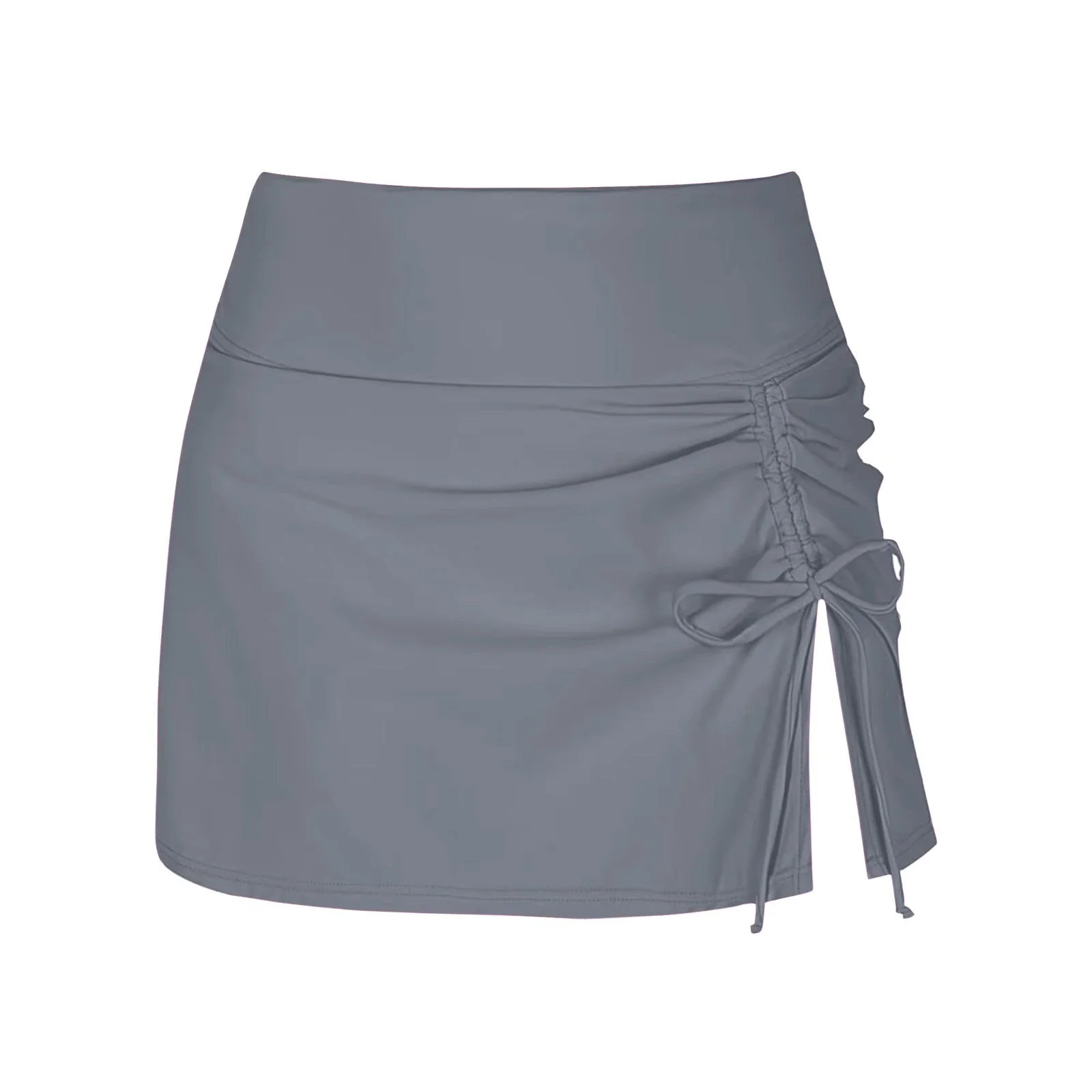 Women's Mini Skirt – Fitted Model – Ruffle Detail – Side Slit – Comfort Stretch - Image 10