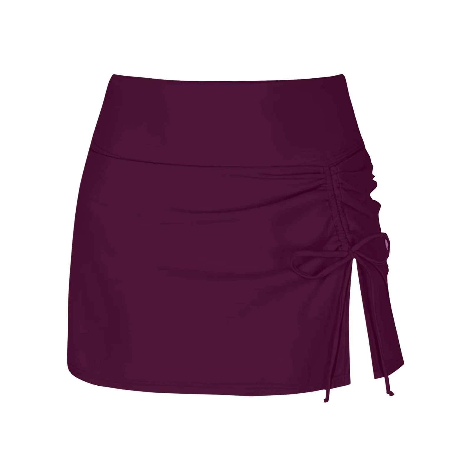 Women's Mini Skirt – Fitted Model – Ruffle Detail – Side Slit – Comfort Stretch - Image 12