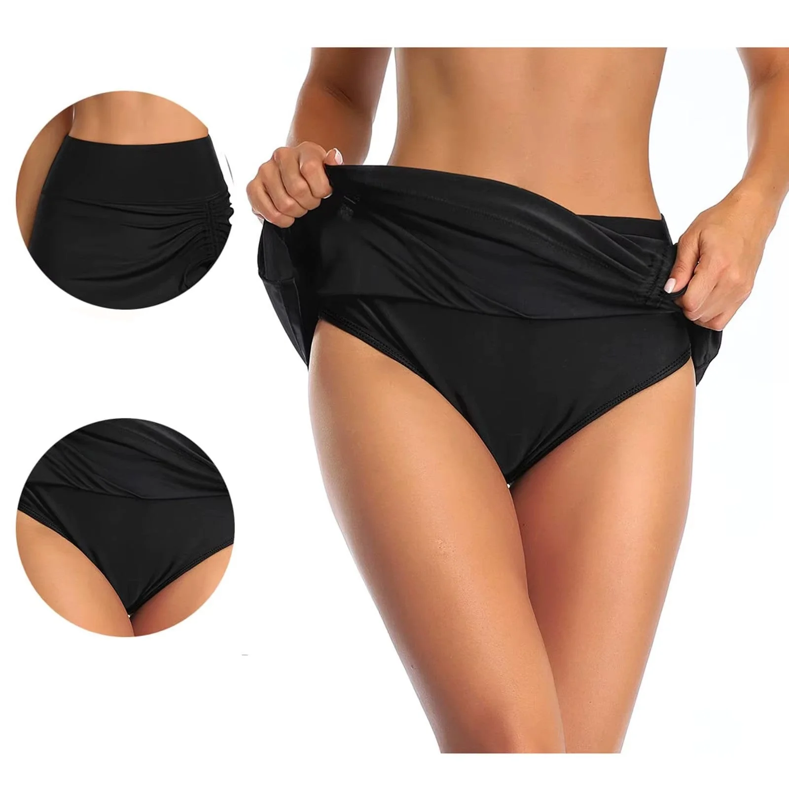 Women's Mini Skirt – Fitted Model – Ruffle Detail – Side Slit – Comfort Stretch - Image 13