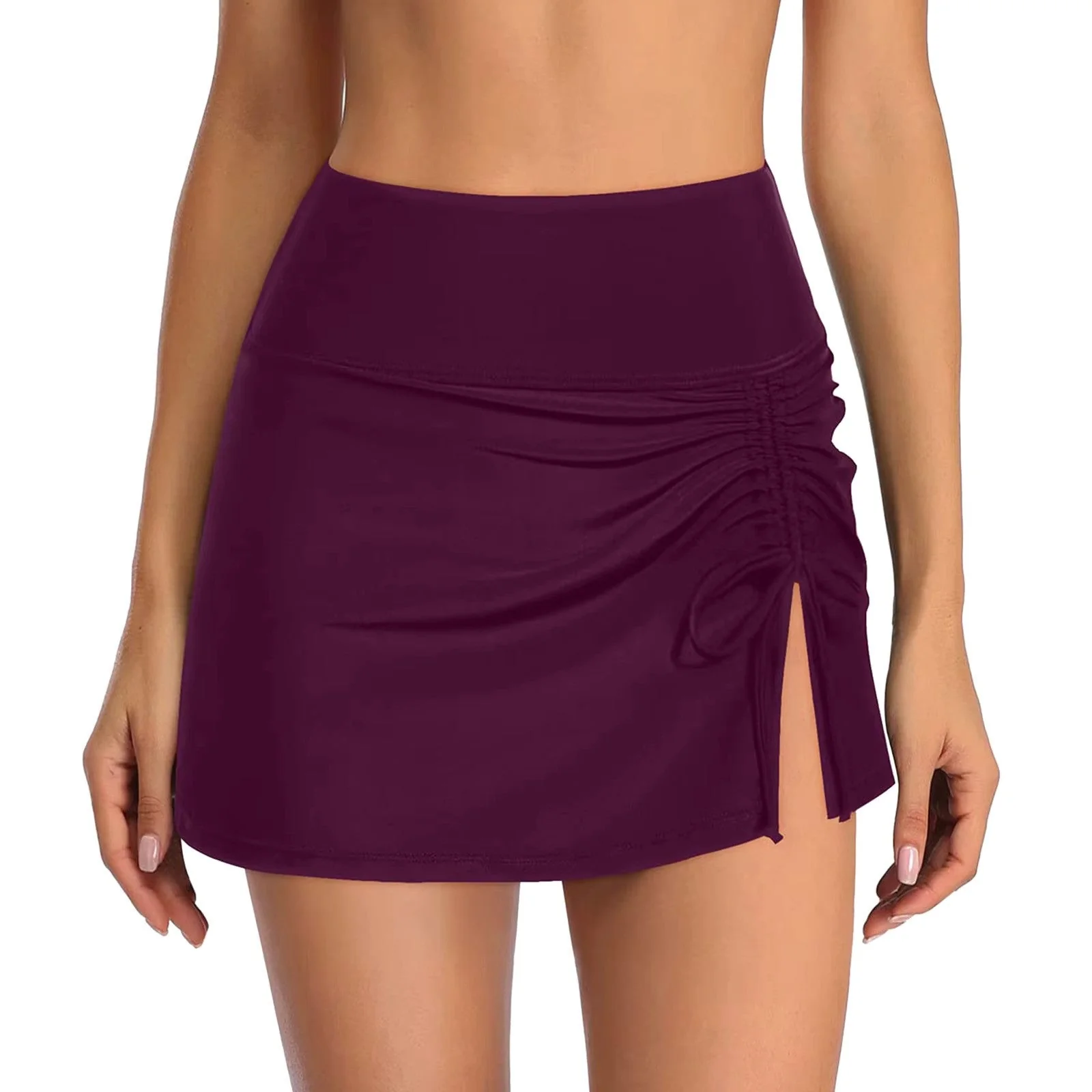 Women's Mini Skirt – Fitted Model – Ruffle Detail – Side Slit – Comfort Stretch - Image 6