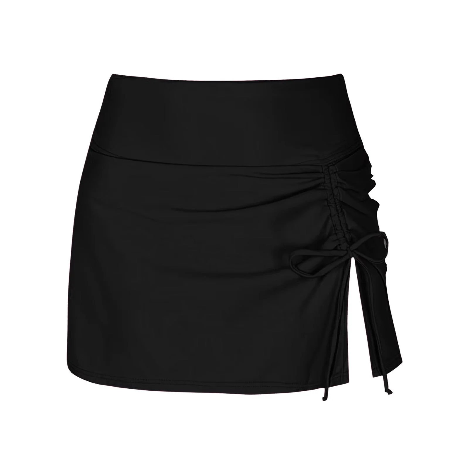 Women's Mini Skirt – Fitted Model – Ruffle Detail – Side Slit – Comfort Stretch - Image 8