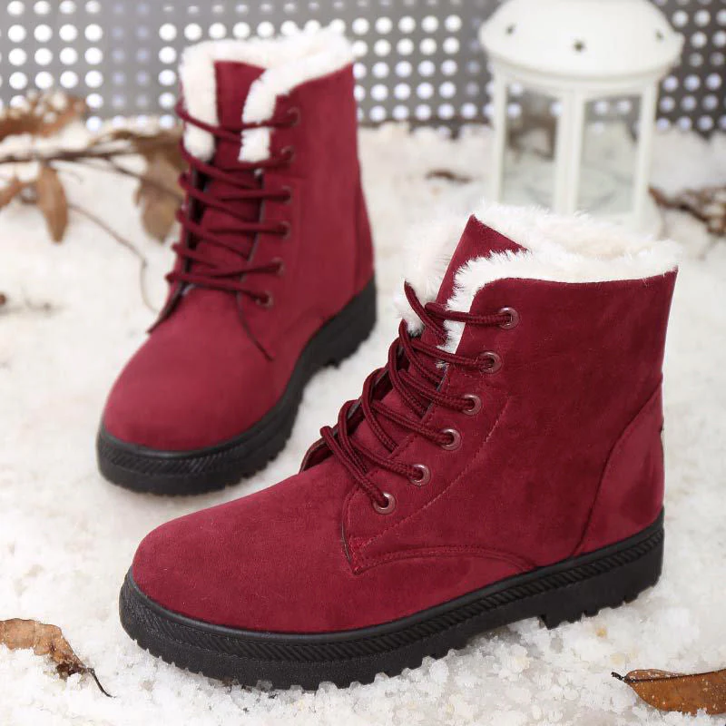 Isabella Lace-Up Ankle Boots | Fur Trim Lug Sole Ankle Boots - Image 2