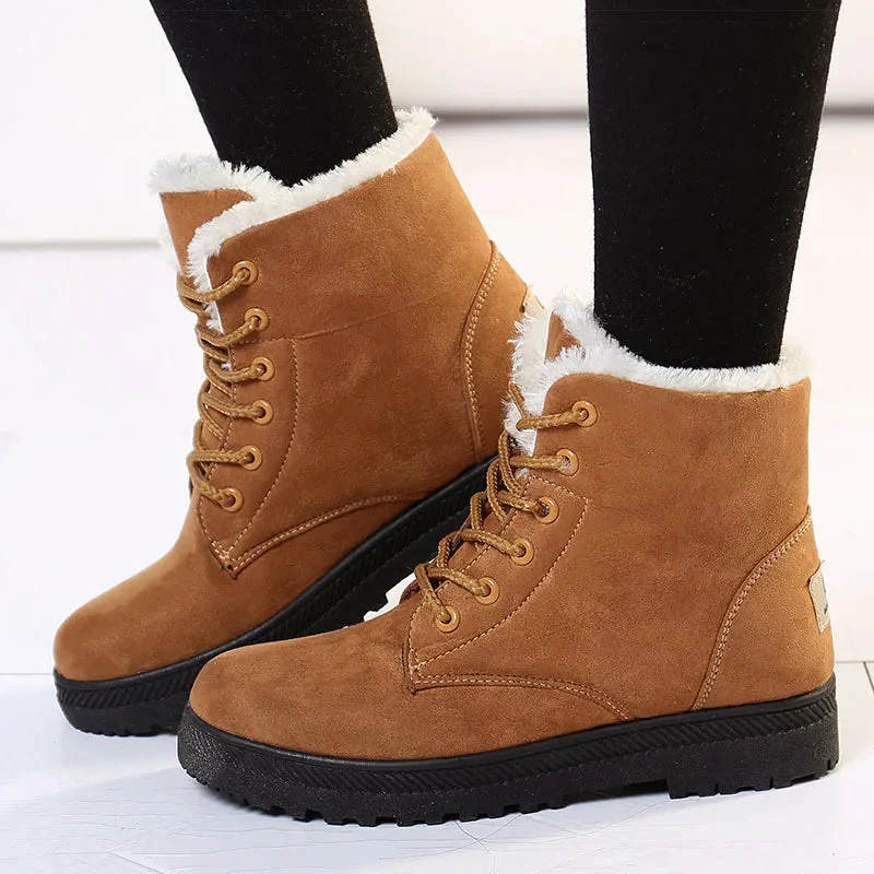 Isabella Lace-Up Ankle Boots | Fur Trim Lug Sole Ankle Boots - Image 3