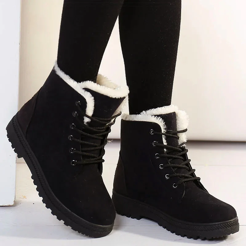 Isabella Lace-Up Ankle Boots | Fur Trim Lug Sole Ankle Boots - Image 6