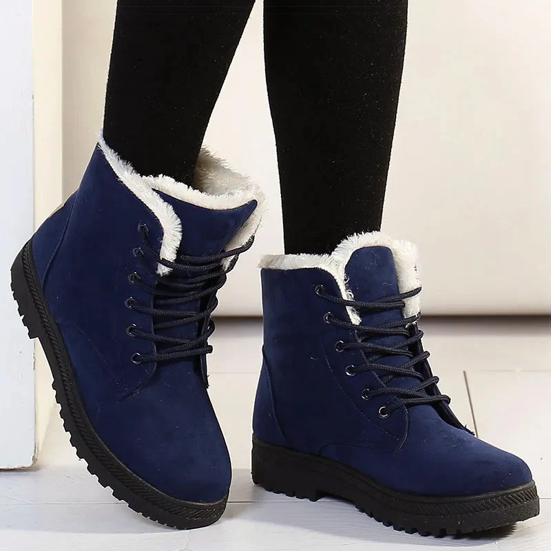 Isabella Lace-Up Ankle Boots | Fur Trim Lug Sole Ankle Boots - Image 8