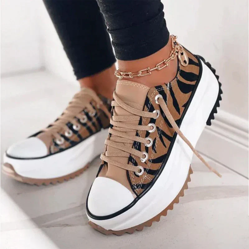Isabella Platform Sneakers | Contrast Trim Lace-Up Sneakers - Image 4