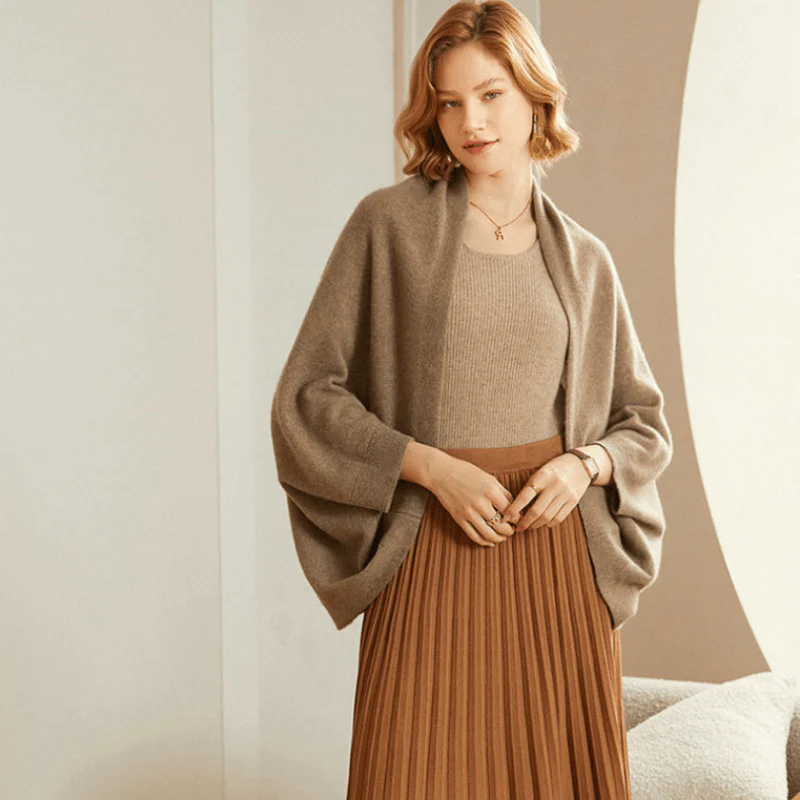 Isabella Relaxed Fit Shawl | Open Front Batwing Sleeve Shawl - Image 4