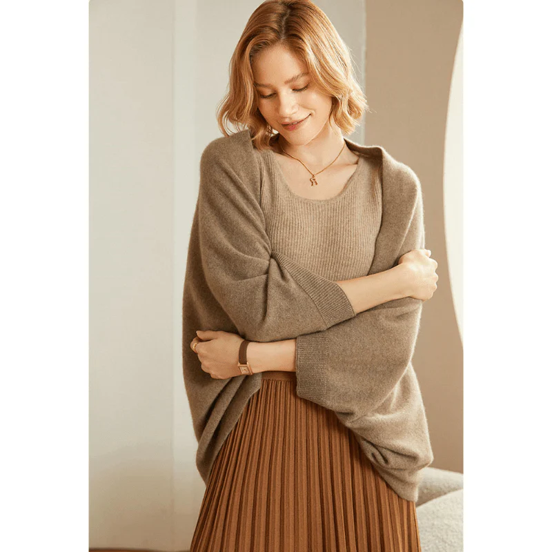 Isabella Relaxed Fit Shawl | Open Front Batwing Sleeve Shawl - Image 6