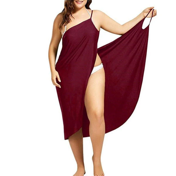 Women's Beach Sarong - Lightweight Breathable Material - Asymmetrical One-Shoulder Model - Image 10