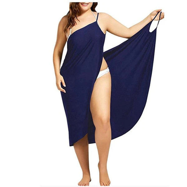 Women's Beach Sarong - Lightweight Breathable Material - Asymmetrical One-Shoulder Model - Image 7
