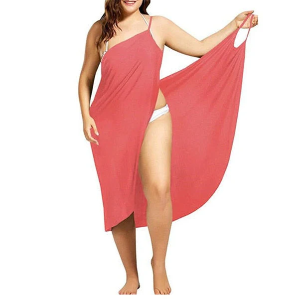 Women's Beach Sarong - Lightweight Breathable Material - Asymmetrical One-Shoulder Model - Image 9