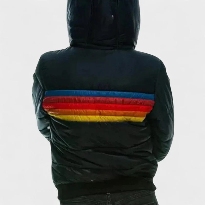 Isla Colorblock Hooded Puffer Jacket | Quilted Ribbed Jacket - Image 8