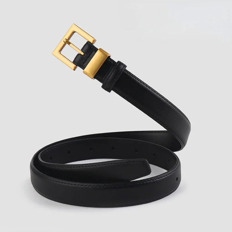 Isla Adjustable Fit Buckle Belt | Square Buckle Slim Strap Buckle Belt - Image 2