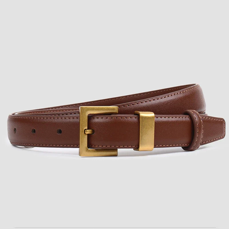 Isla Adjustable Fit Buckle Belt | Square Buckle Slim Strap Buckle Belt - Image 3
